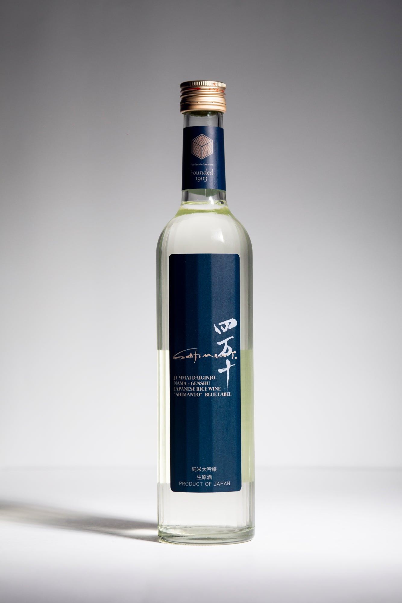 Junmai Daiginjo [Nama Genshu] "SHIMANTO" BLUE label 500ml alc.17 bottle
